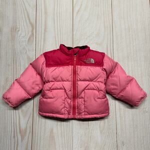 The North Face Girls Infant 6-12M Nuptse Insulated 550 Down Puffer Jacket Pink